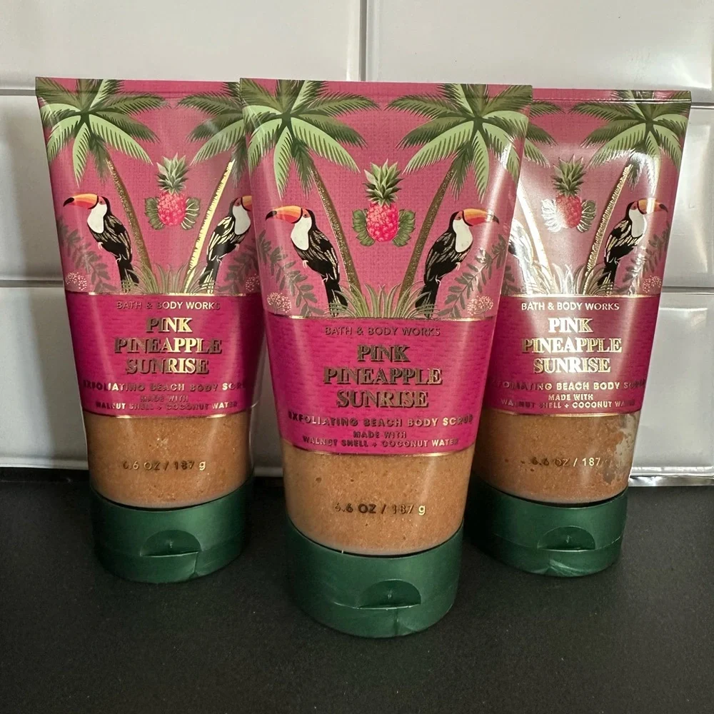 3 Pink Pineapple Sunrise Exfoliating Beach Body Scrub